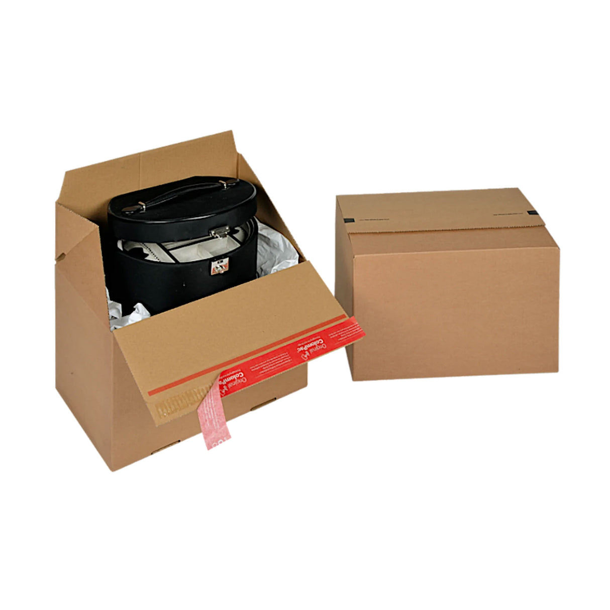 Kartonska škatla s samozapiralnim zapiralom za pošiljanje