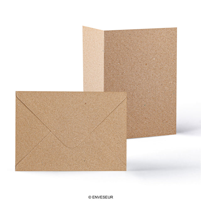 Kraft Cards & Envelopes Pack Manila 185 x 265 x 30 mm