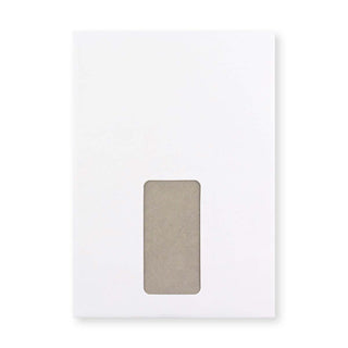 Beli Kuvert s Kartonskim Hrbtom - Okence 229x162 mm (C5)