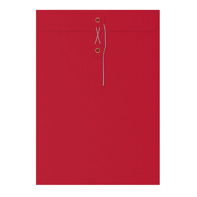 Coloured envelopes with string and washer closure Red 324 x 229 mm (C4)