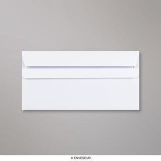 110x220mm DL Bela denarnica Samotesnilo 110gsm Varnostne reže Neprozorne ovojnice