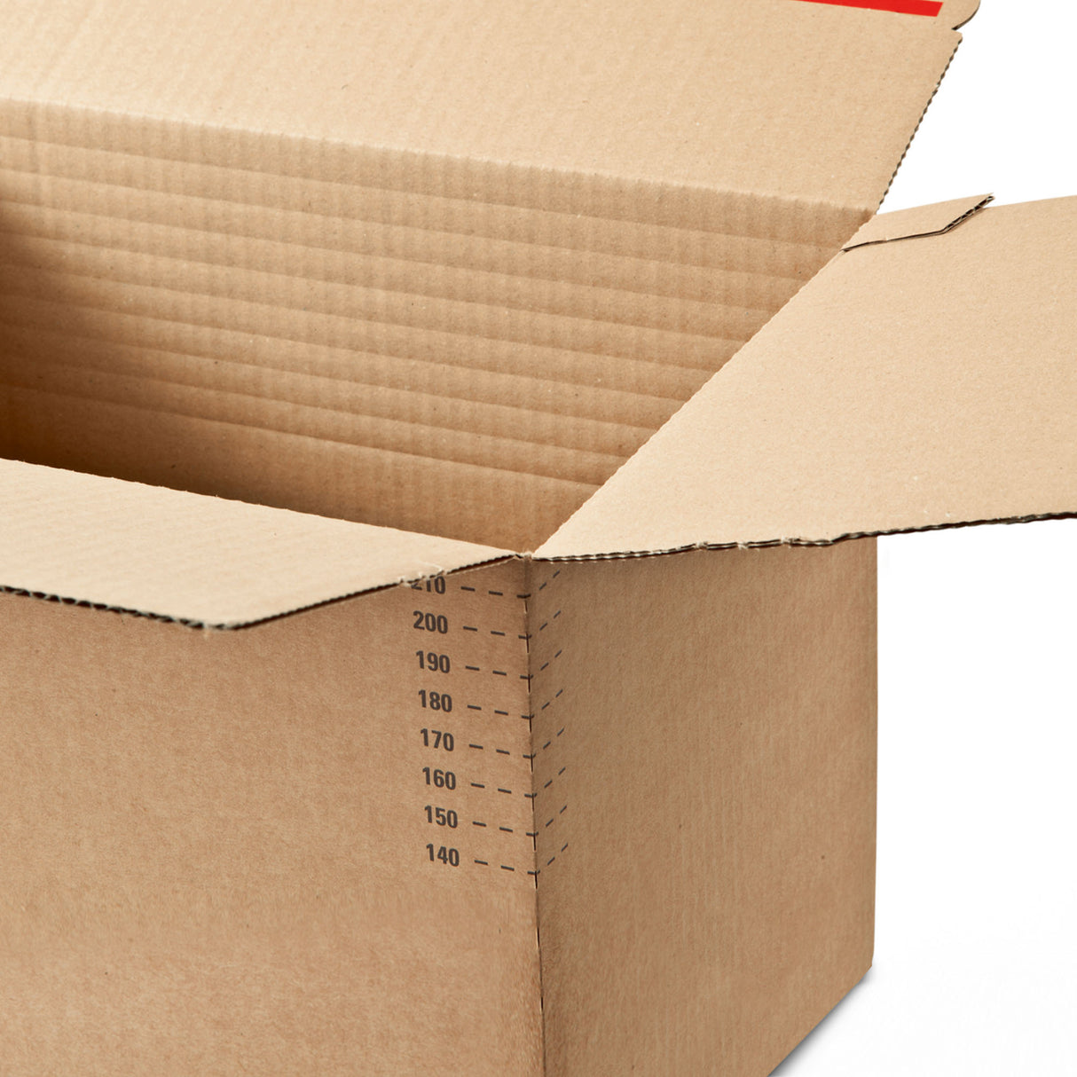 Kartonska škatla s spremenljivo globino in samozapiralnim zapiralom za pošiljanje