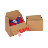 Kartonska škatla s samozapiralnim zapiralom za pošiljanje