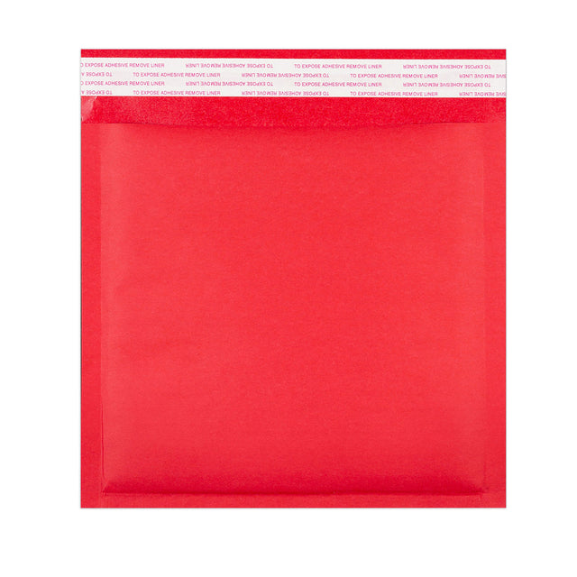 Coloured Kraft Paper Bubble Bag Mailers Red 165 x 165 mm