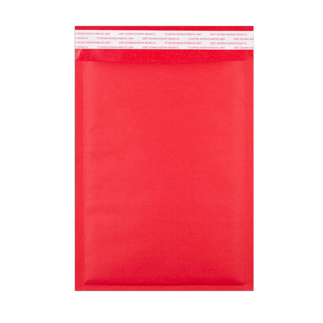 Coloured Kraft Paper Bubble Bag Mailers Red 250 x 180 mm (C5)