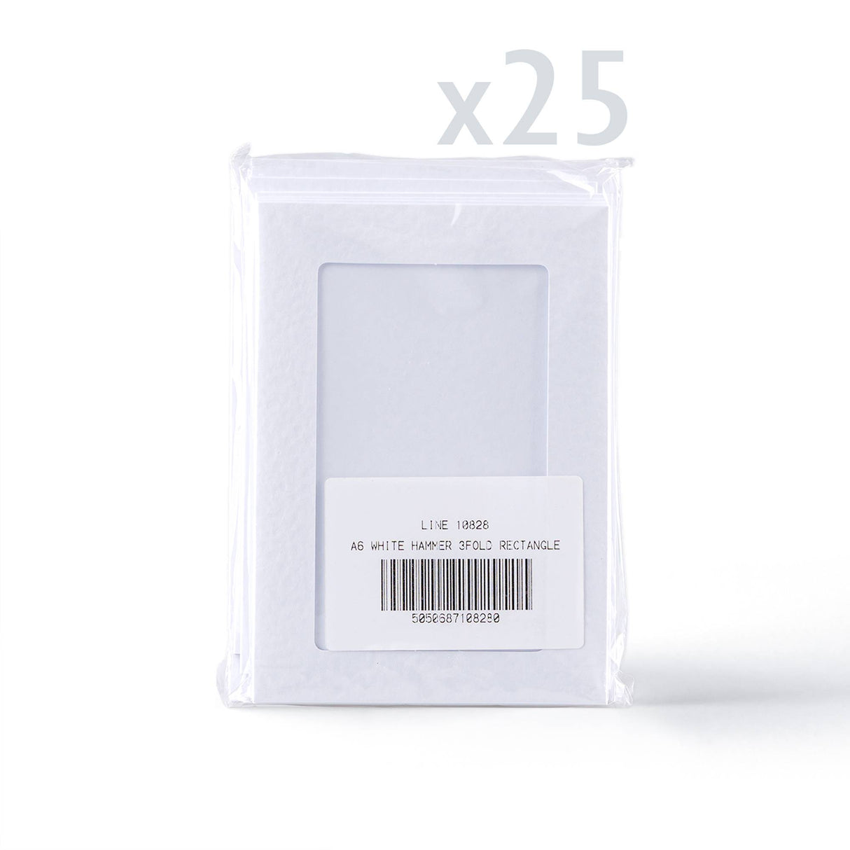 Bele kartice z reliefno teksturo in pravokotno odprtino – pakiranje