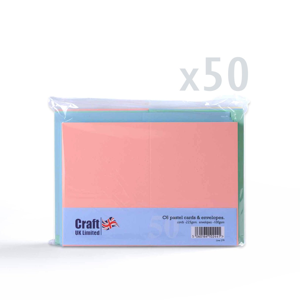 Mešanica pastelnih kartic 225 g/m² in kuverte 100 g/m²