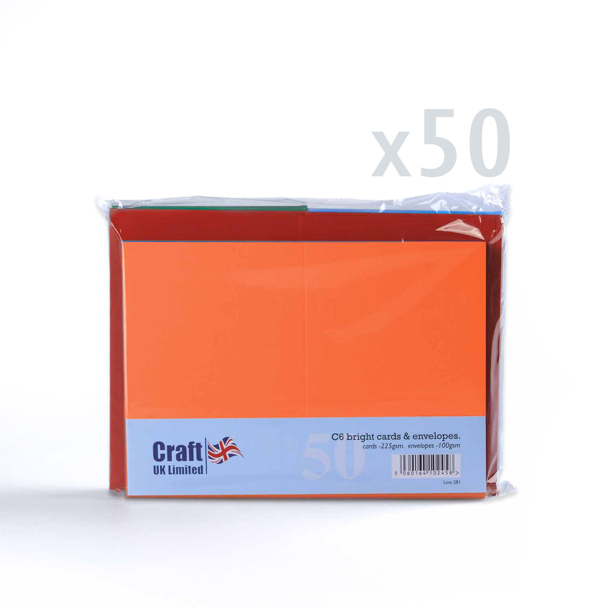 Mešanica kartic v živih barvah 225 g/m² in kuverte 100 g/m²