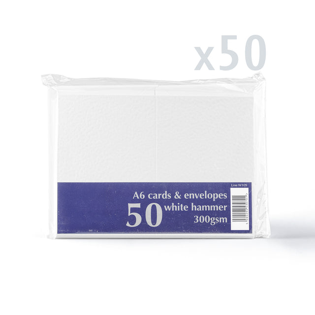 Hammered Cards & Envelopes Pack White 166 x 230 x 30 mm