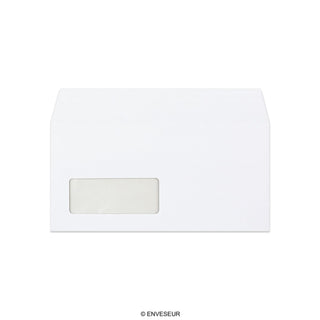110x220mm DL Bela denarnica Peel & Seal okno (35x90mm 18up 19lhs) 120gsm Sivo pranje neprozorne ovojnice