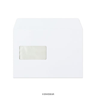 162x229mm C5 Bela denarnica Lupina in tesnilo 120gsm Okno 45x90mm 60up 20levo sivo pranje Neprozorne ovojnice