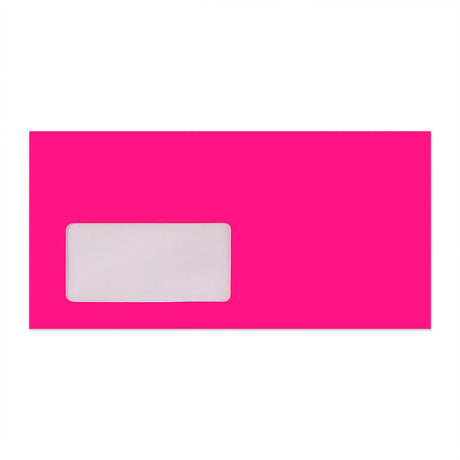 Neonska roza kuverta z oknom 110x220 mm (DL)