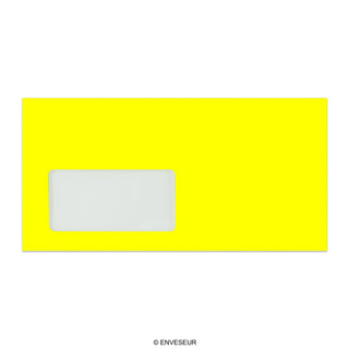 Neonska rumena kuverta z oknom 110x220 mm (DL)