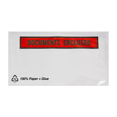 Documents Enclosed Envelopes (Printed) Clear 110 x 220 mm (DL)