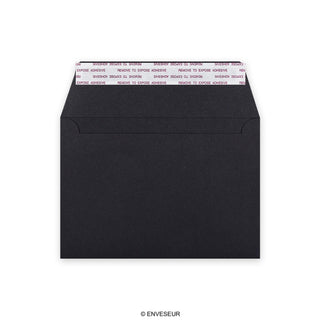 114x162mm C6 Črna denarnica poštna marka Lahka 180gsm ovojnice za luščenje in tesnjenje