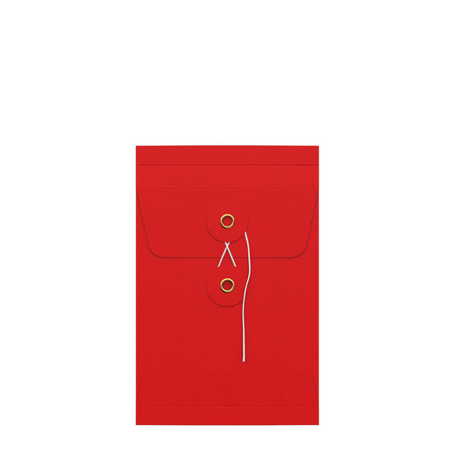 String & Washer Gusset Envelopes Red 162 x 114 mm (C6)