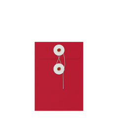 Coloured envelopes with string and washer closure Red + White 162 x 114 mm (C6)