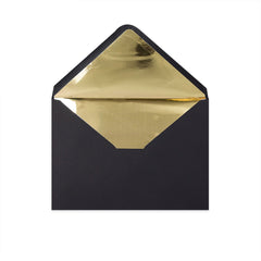 Paper Lined Envelopes Black + Gold Foil 162 x 229 mm (C5)